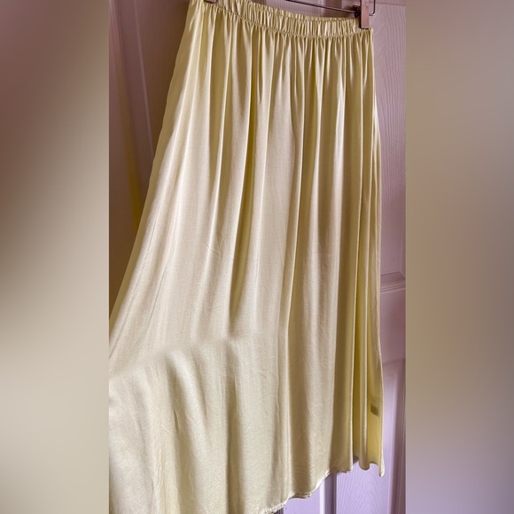 Anthropologie Stark‎ X Women’s Elastic Waist Yellow Long Midi Skirt Sz S Pockets - Picture 6 of 10